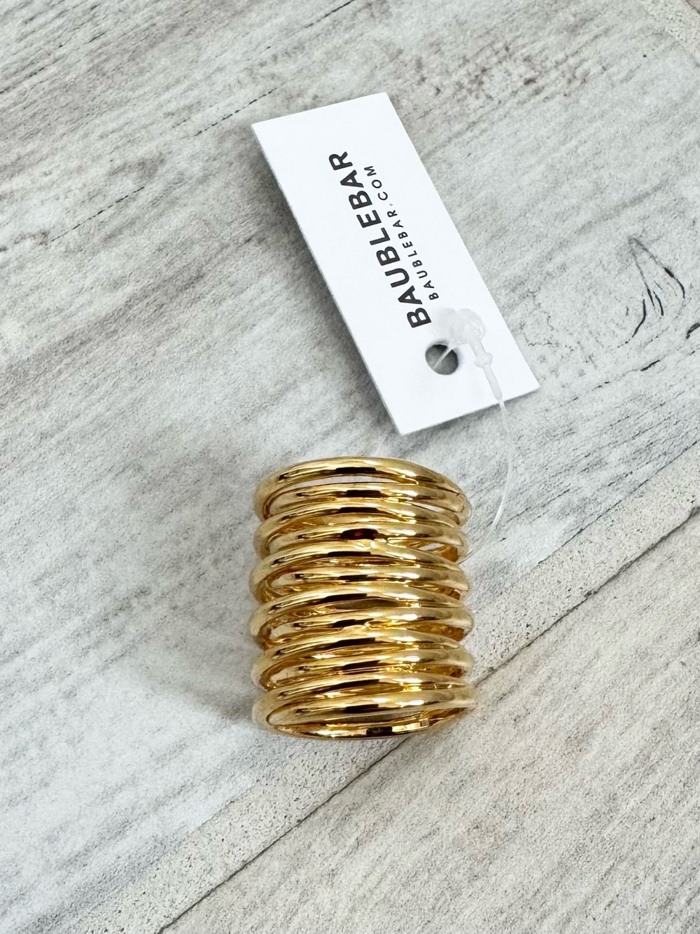 BaubleBar Gold Multi Layer Ring